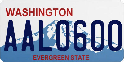 WA license plate AAL0600