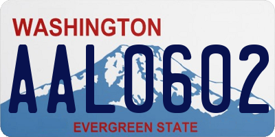 WA license plate AAL0602