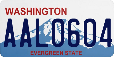 WA license plate AAL0604