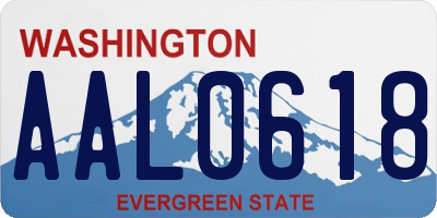 WA license plate AAL0618