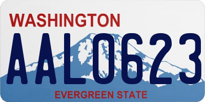 WA license plate AAL0623