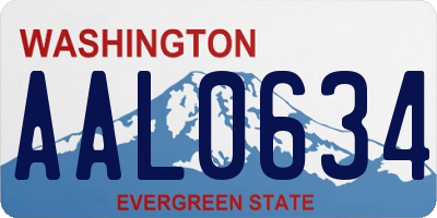 WA license plate AAL0634