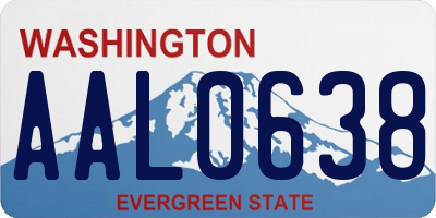 WA license plate AAL0638
