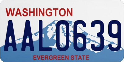 WA license plate AAL0639