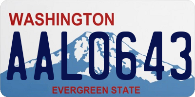 WA license plate AAL0643