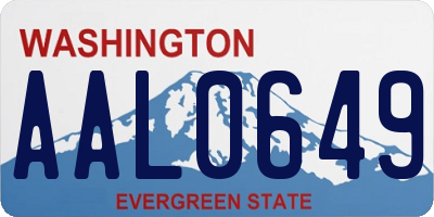 WA license plate AAL0649