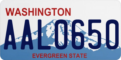 WA license plate AAL0650