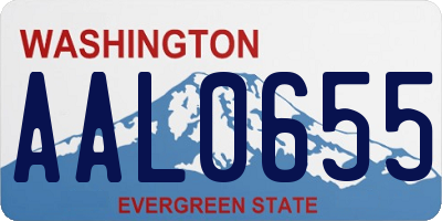 WA license plate AAL0655