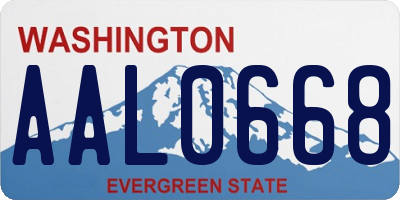 WA license plate AAL0668