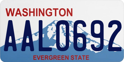 WA license plate AAL0692
