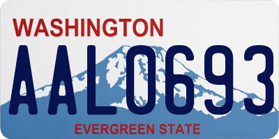 WA license plate AAL0693