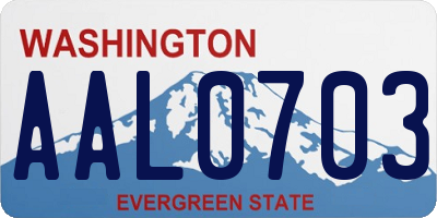WA license plate AAL0703