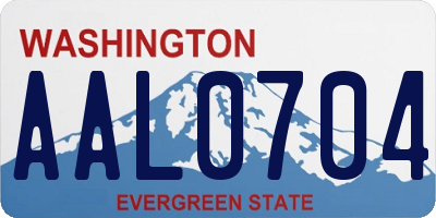 WA license plate AAL0704