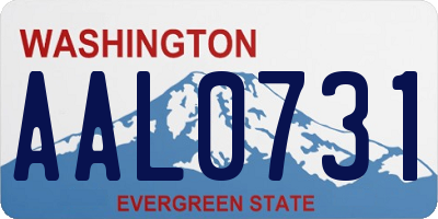 WA license plate AAL0731