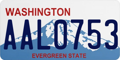 WA license plate AAL0753