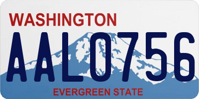 WA license plate AAL0756