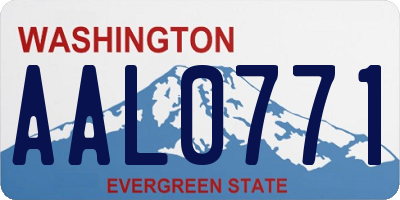 WA license plate AAL0771