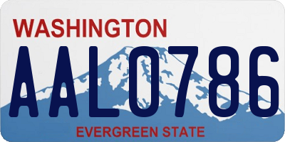 WA license plate AAL0786