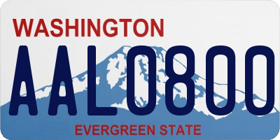 WA license plate AAL0800