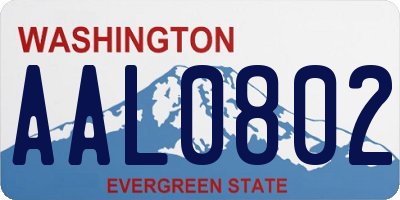 WA license plate AAL0802