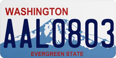 WA license plate AAL0803