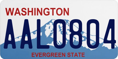 WA license plate AAL0804