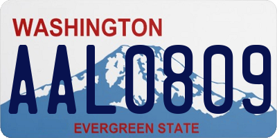 WA license plate AAL0809