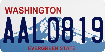 WA license plate AAL0819