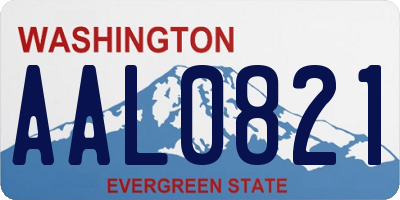 WA license plate AAL0821