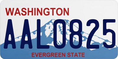 WA license plate AAL0825