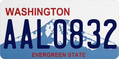 WA license plate AAL0832