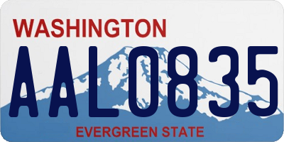 WA license plate AAL0835