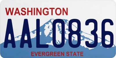WA license plate AAL0836