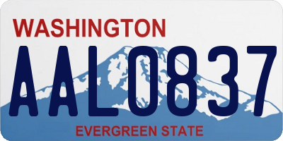 WA license plate AAL0837
