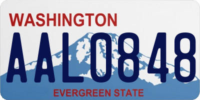 WA license plate AAL0848