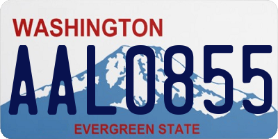 WA license plate AAL0855