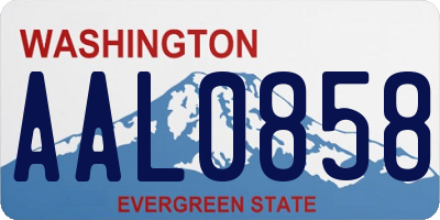 WA license plate AAL0858