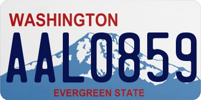 WA license plate AAL0859