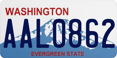 WA license plate AAL0862
