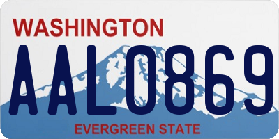 WA license plate AAL0869