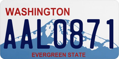 WA license plate AAL0871