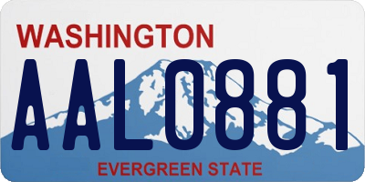 WA license plate AAL0881