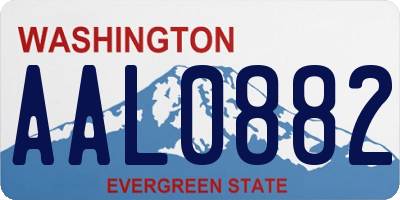 WA license plate AAL0882