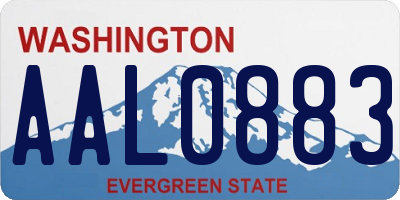 WA license plate AAL0883
