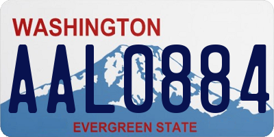 WA license plate AAL0884