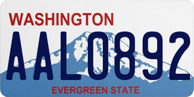 WA license plate AAL0892