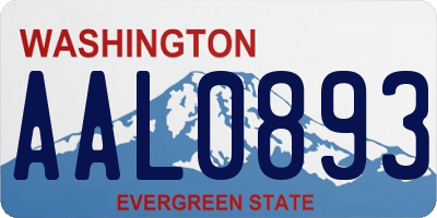 WA license plate AAL0893