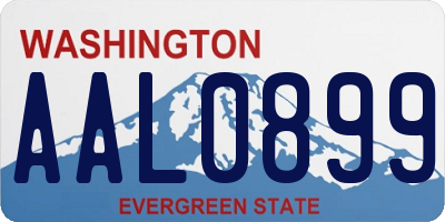 WA license plate AAL0899