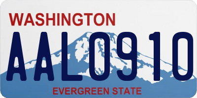WA license plate AAL0910