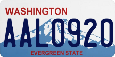 WA license plate AAL0920